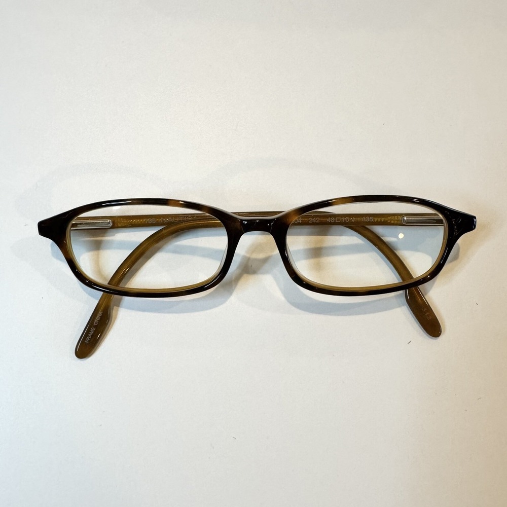 Nautica Eyeglasses Frames Only N9504 242  48-16-135 Plastic Tortoise Shell Brown